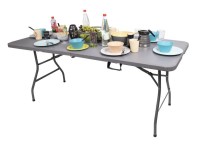 Tisch EASY 2, 152x70cm, HDPE-Platte grau Ø4mm, Sta hlgestell