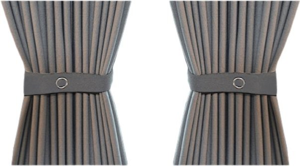 Kiravans Vorhang Set 2 teilig für VW T5/T6 Heckklappe ohne Scheibenwischer standard grau