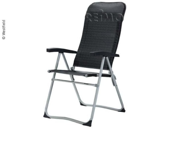 Chaise de camping Zenith, gris foncé, tube rond, légère, étroite pliable