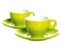 Melamin Espresso-Tassen Set für 2 Personen, limegr ün, 100ml, Gimex