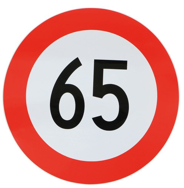Geschwindigkeits-Begrenzungs-Schild 65 km/h