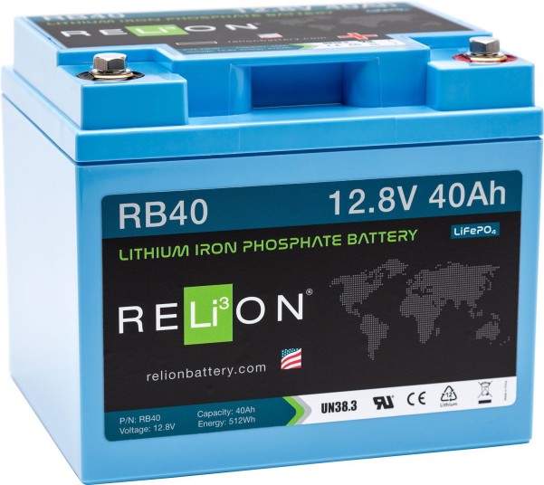 Relion Lithium-Ionen Batterie 12 V / 40 Ah