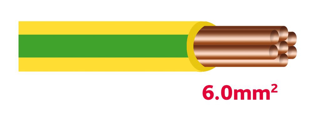 SGF Litzenkabel 6.0mm2 gelb/grün,  AG