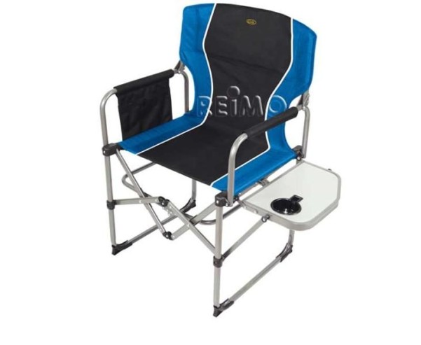 Chaise pliante Chaise de directeur Paloma, noir/bleu, avec table