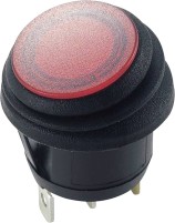 Schalter rund mit LED rot Ein-Aus 12/24 V
