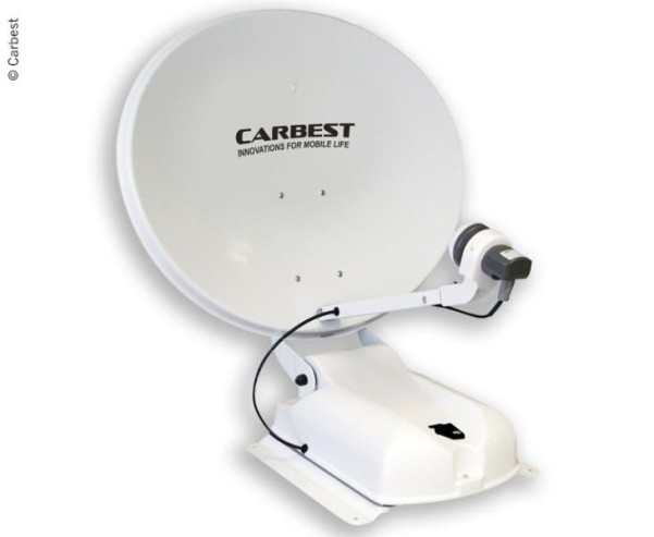 Carbest Antenne 60 DUO weiss, 60cm,2 Satelliten+LCD Display