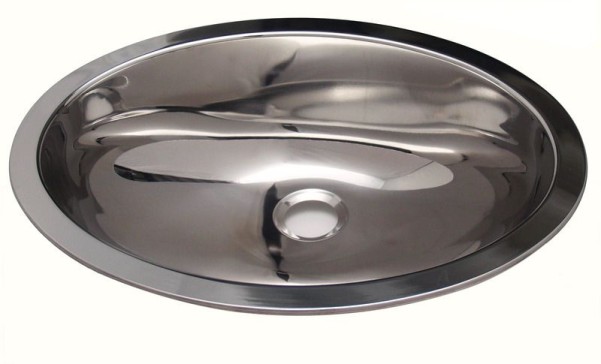 évier en acier inoxydable ovale 390x510mm, profondeur 155mm