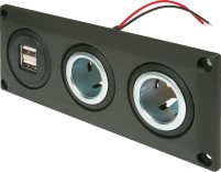 Pro Car Einbausteckdose mit USB-A Doppelsteckdose - mit USB-A-Doppelsteckdose