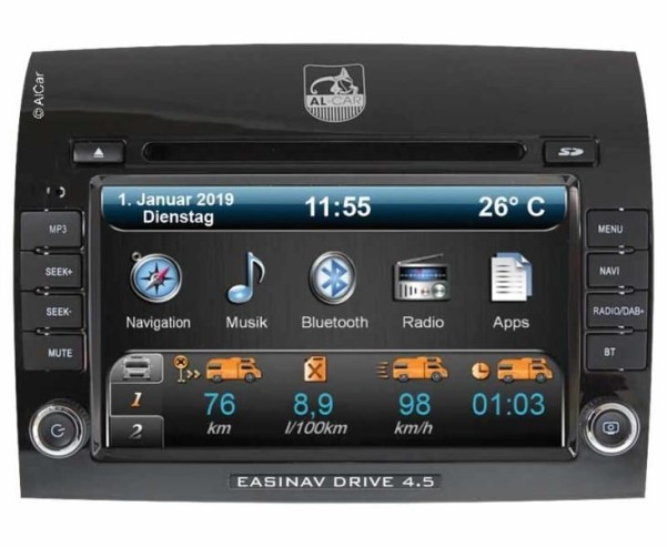 Navigationssystem EasyNAV Drive 4.5 DAB+ für Fiat Ducato
