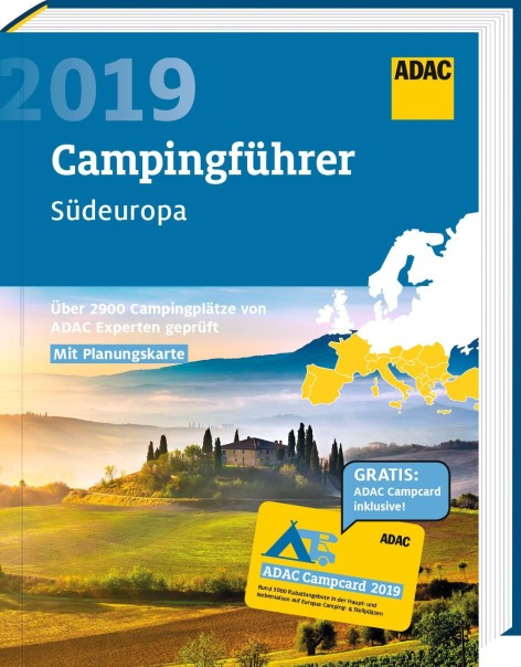 Guide ADAC Camping Europe du Sud 2019 avec carte de camping