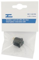 Schalter rund mit LED grün Ein-Aus 12/24V