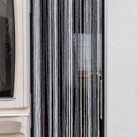 Kordelvorhang Korda - grau, weiss, 220 x 100 cm