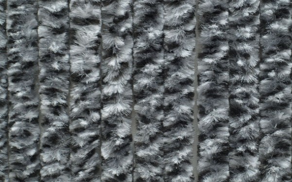 Berger Chenille-Flauschvorhang - grau, weiss, schwarz, 200 x 100 cm