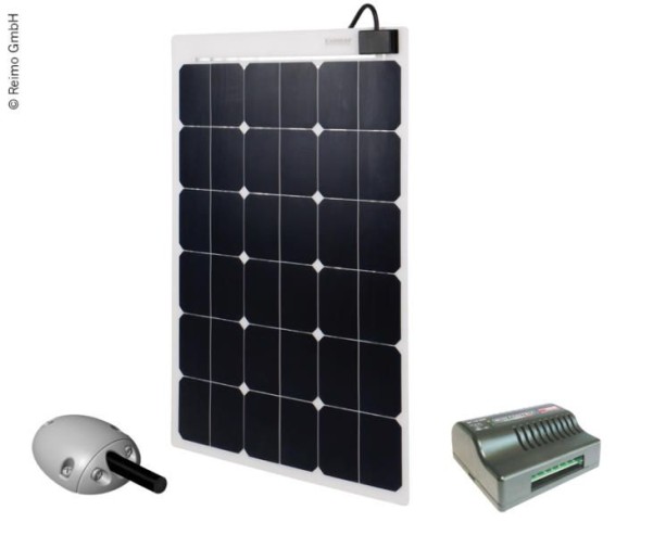 Panneau solaire 12V / 80W incl. régulateur de charge et guide de toit