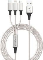 Berger 3-in-1 USB-Ladekabel zu Micro-USB / Lightning / USB-C 1,2 m