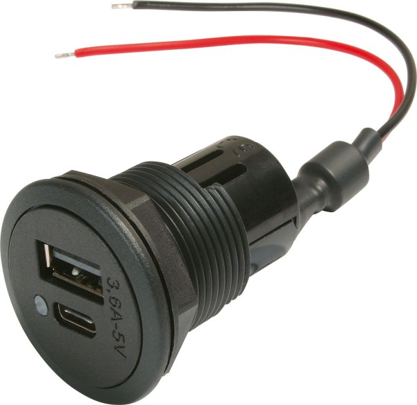 Power USB-C/A Doppelsteckdose EV 12-24V,  AG